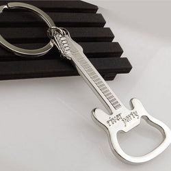 Beer Guitar Bottle Opener Keychain